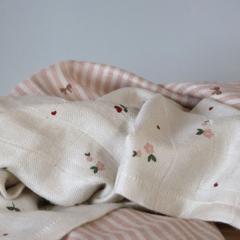 nuuroo - Stofbleer - 2-pak - 100% økologisk bambus - 60x60 cm - Flower love