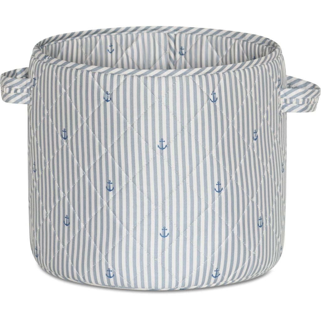 nuuroo - Quiltet opbevaringskurv - 38 cm - Økologisk bomuld - Stripe Anchor