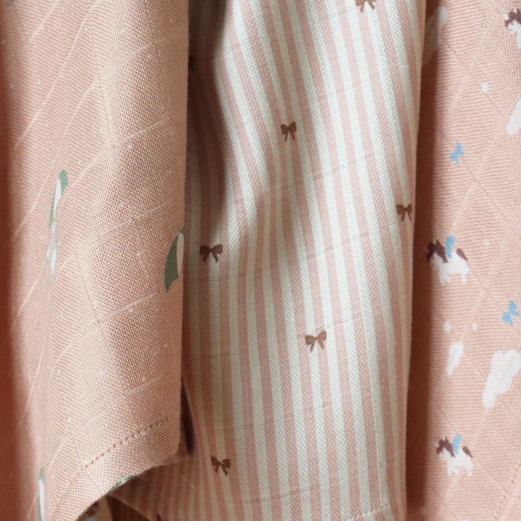 nuuroo - Stofbleer - 2-pak - 100% økologisk bambus - 60x60 cm - Stripe Bow