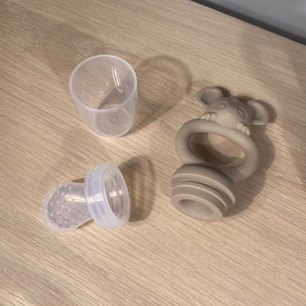 nuuroo - Silikone frugtsut 2-PAK - LFGB silikone - Rose/Cobblestone