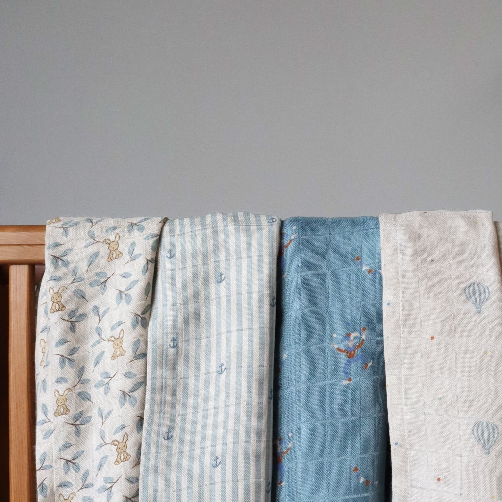 nuuroo - Svøb - 100% økologisk bambus - 110x110 cm - Stripe Anchor