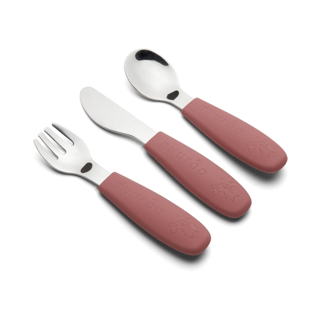 nuuroo - Bestik til børn - 3-pak - Børnebestik - Mahogany