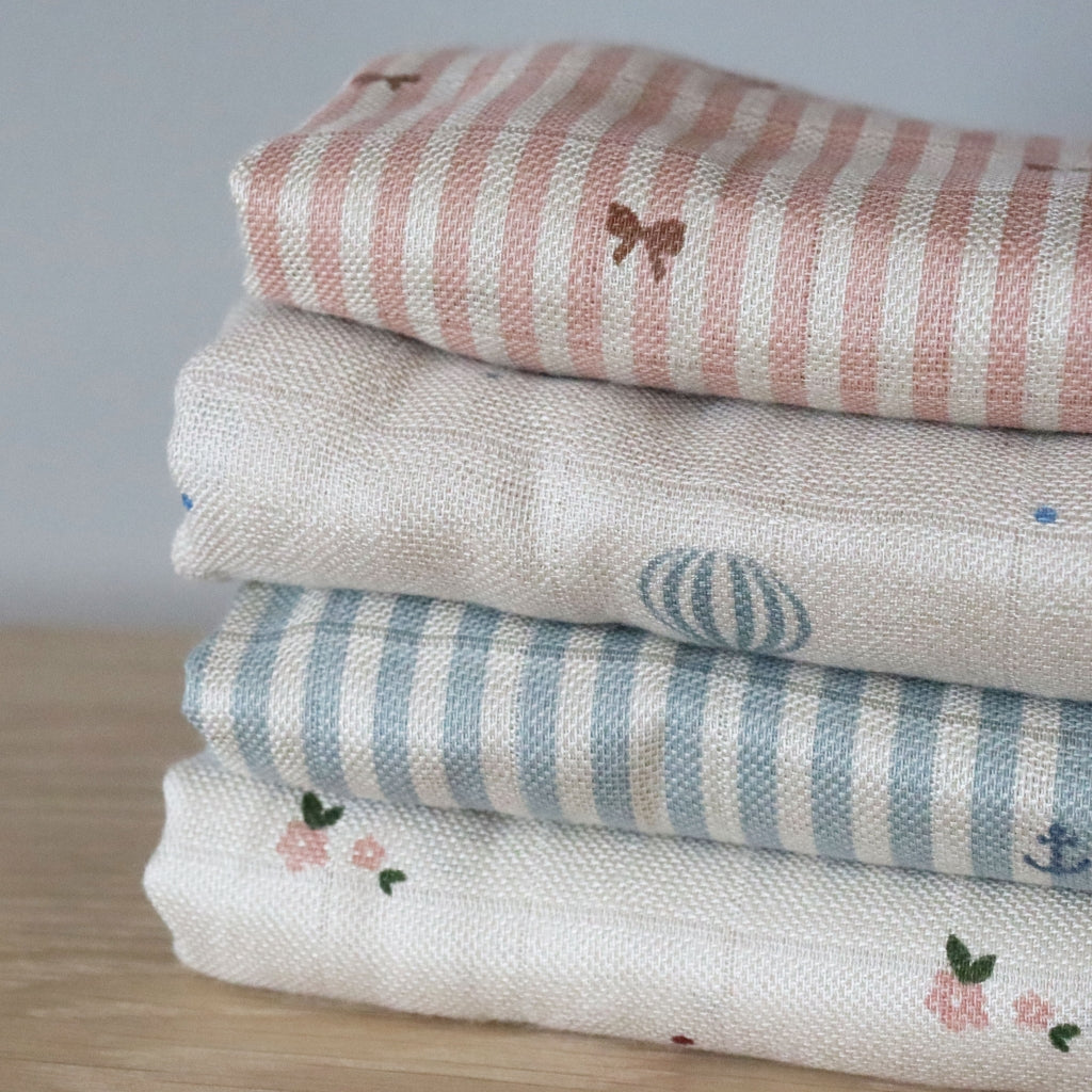 nuuroo - Stofbleer - 2-pak - 100% økologisk bambus - 60x60 cm - Stripe Anchor