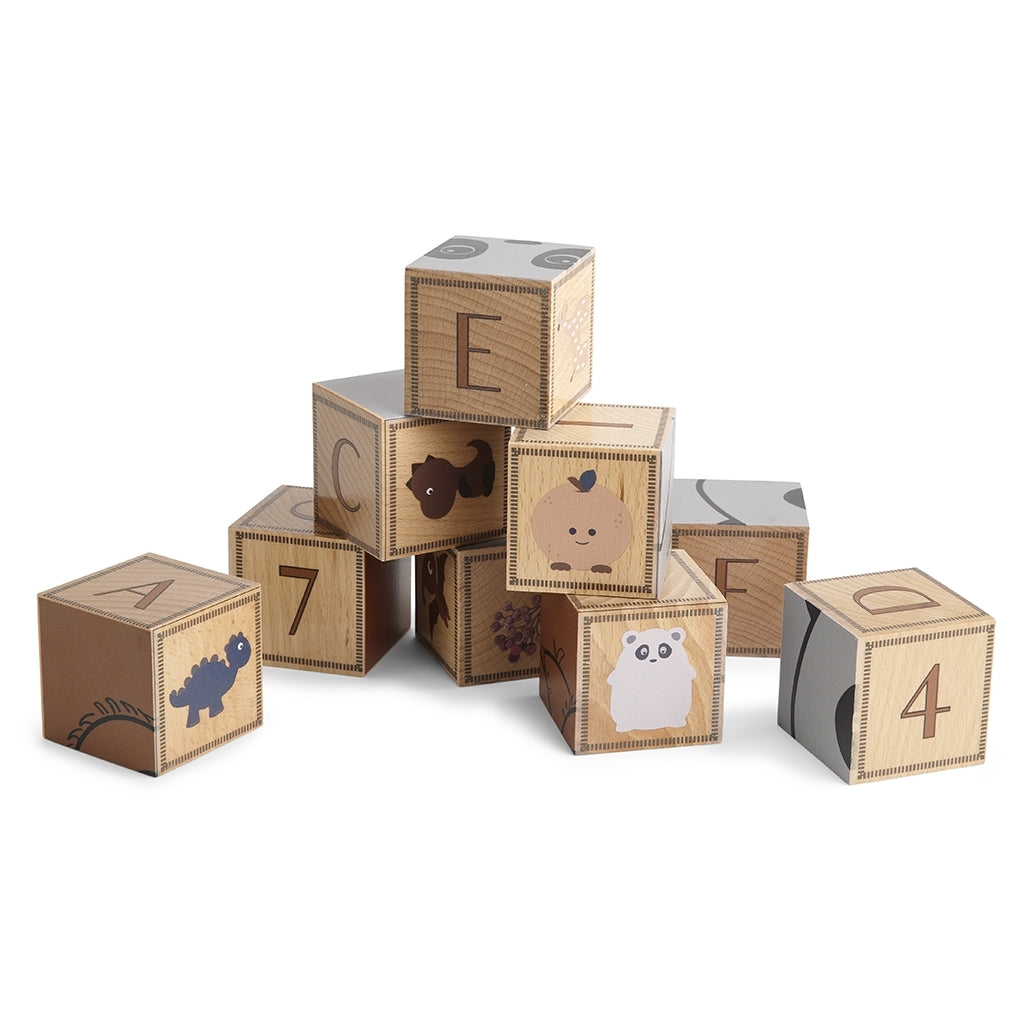 nuuroo - Træklodser med bogstaver og motiver - 9-pak