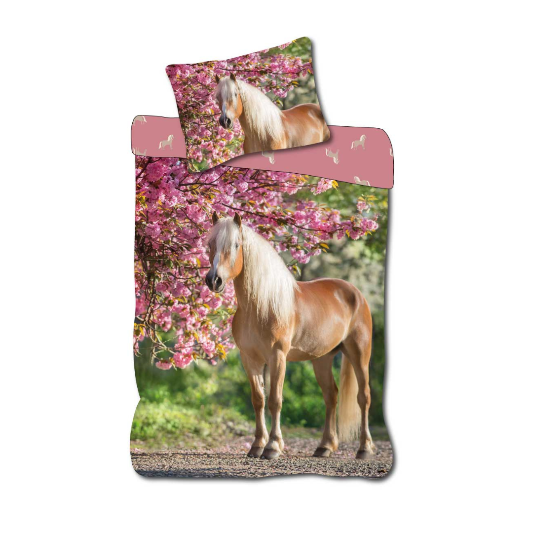 B - Junior sengetøj - 100% bomuld - 100x140 - Hest