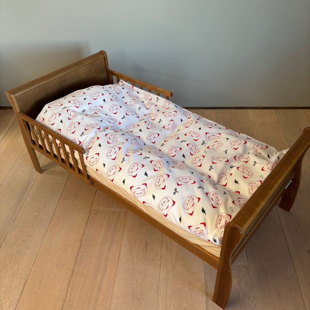 B - Junior sengetøj - Selvlysende sengetøj - 100x140 cm - 100% Bomuld - Cars