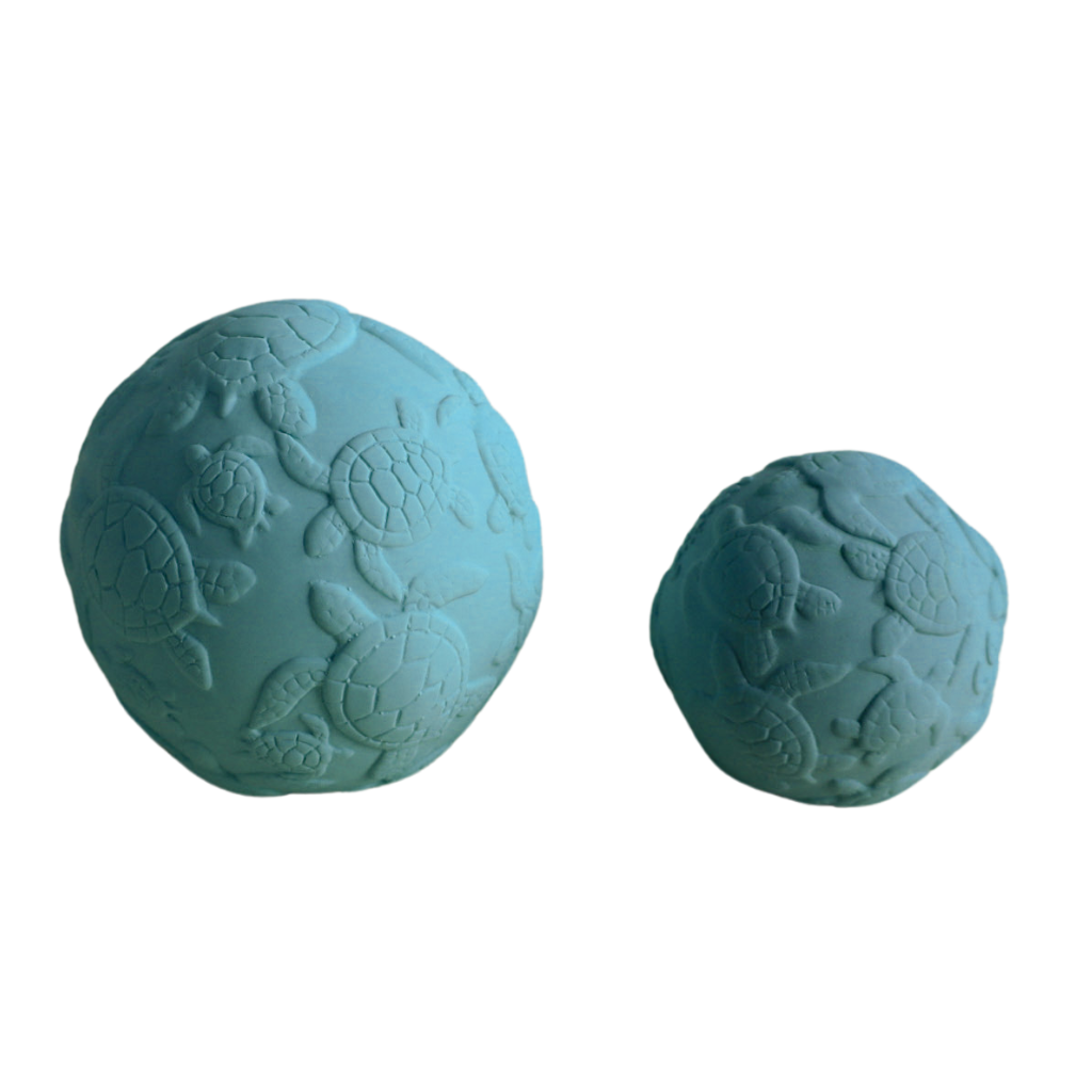 Natruba - 2-pak sansebolde med klokke - Naturgummi - Blå