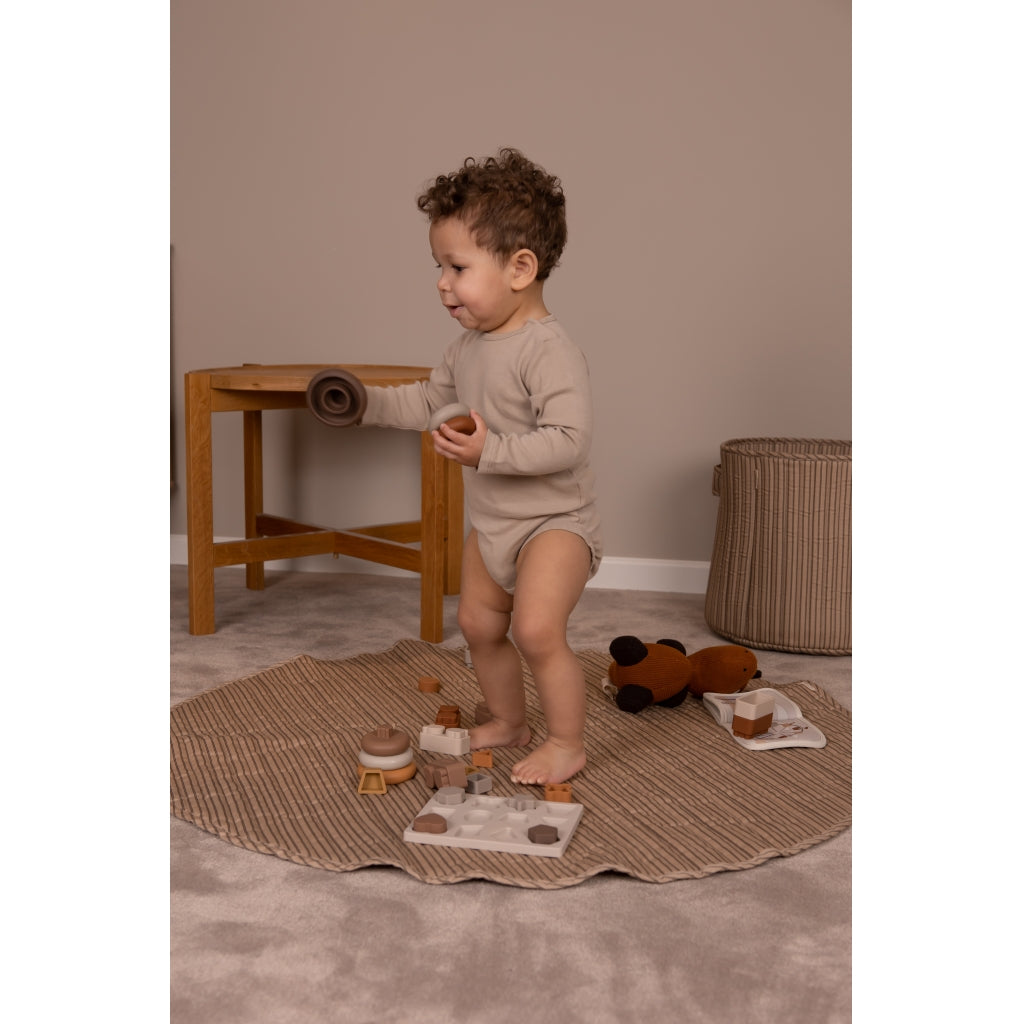 nuuroo - Legetæppe til små børn - Økologisk bomuld - 100 cm - Cream stripe