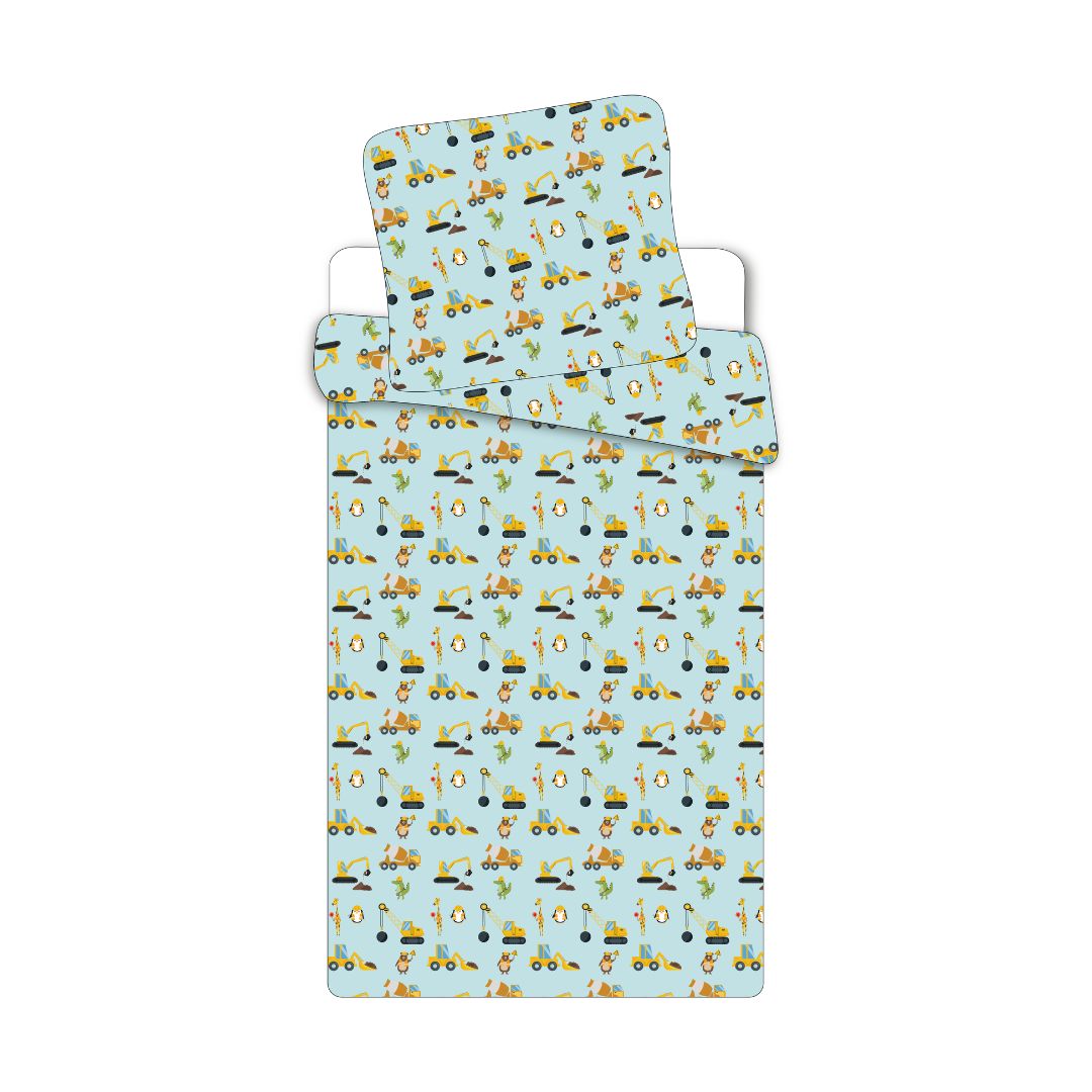 B - Junior sengetøj - 100x135 cm - Blødt bomuld - Maskiner