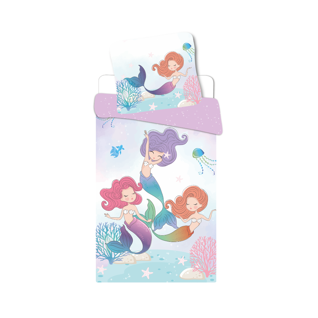 B - Senior sengetøj - 140x200 cm - 100% bomuld - Havfrue