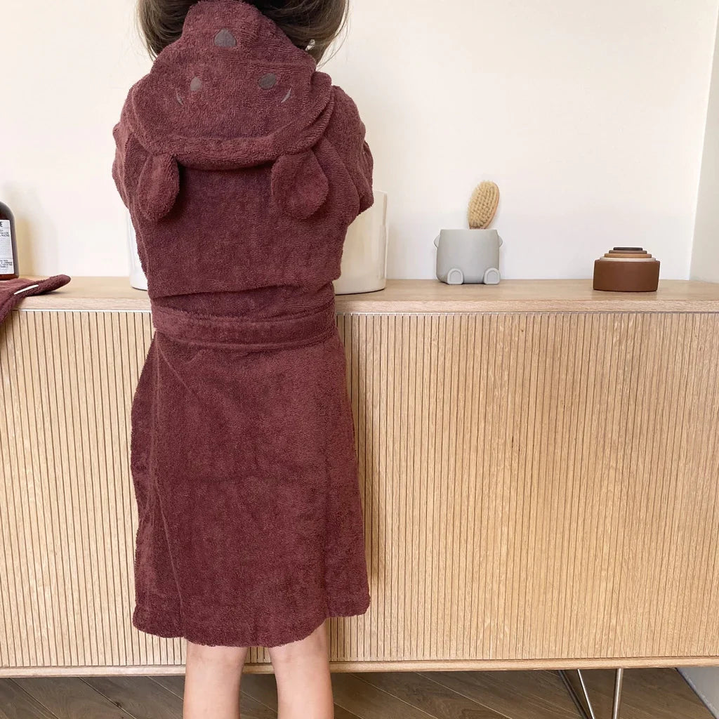 nuuroo - Frotté badekåbe til børn - 1-2 år - Økologisk bomuld - Mahogany