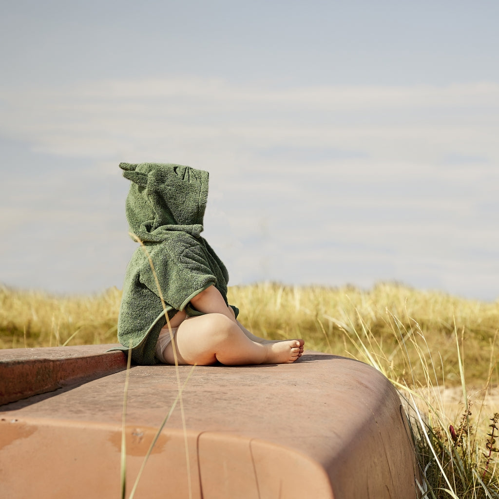 nuuroo - Børne poncho - 100% økologisk bomuld - Grøn