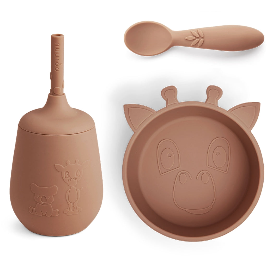 nuuroo - Silikone spisesæt - 3-pak - 100% LFGB silikone - Chocolate Malt