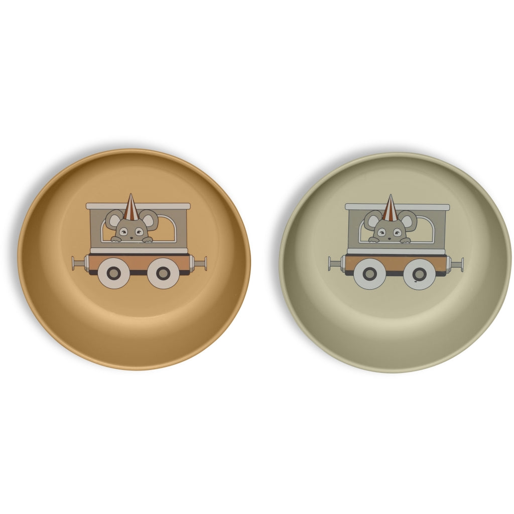 nuuroo - Dybe tallerkner - 2-pak - 100% bioplast - Cream mix