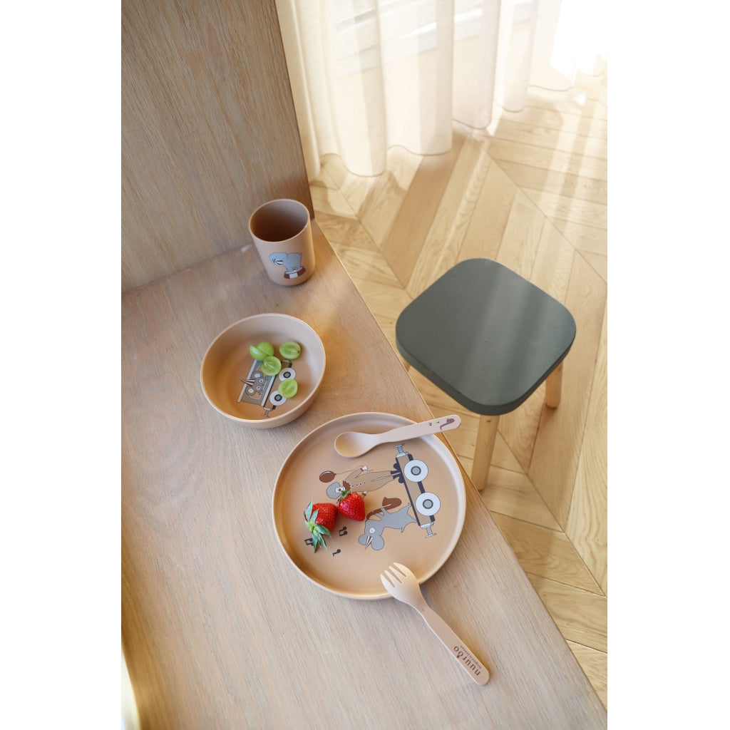 nuuroo - Tallerkner til børn - 2-pak - 100% bioplast - Cream mix