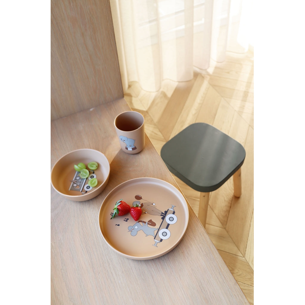 nuuroo - Tallerkner til børn - 2-pak - 100% bioplast - Cream mix