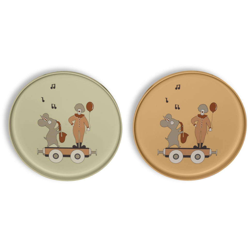 nuuroo - Tallerkner til børn - 2-pak - 100% bioplast - Cream mix