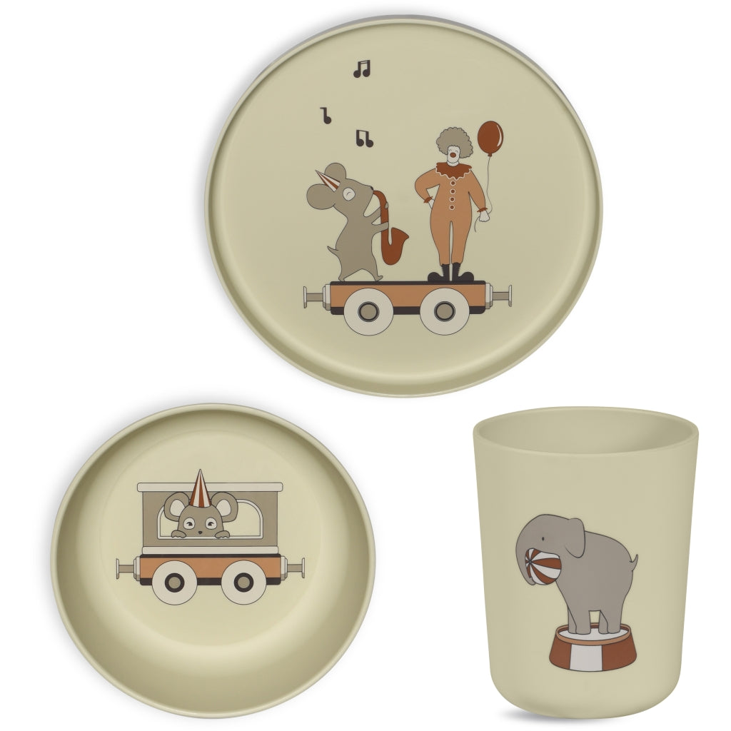 nuuroo - Spisesæt i PLA - 3-pak - 100% bioplast - Cream