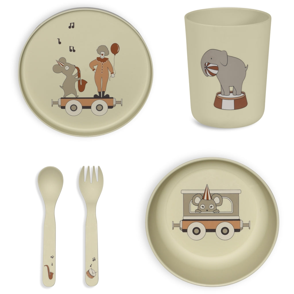 nuuroo - Spisesæt i PLA - 5-pak - 100% bioplast - Cream