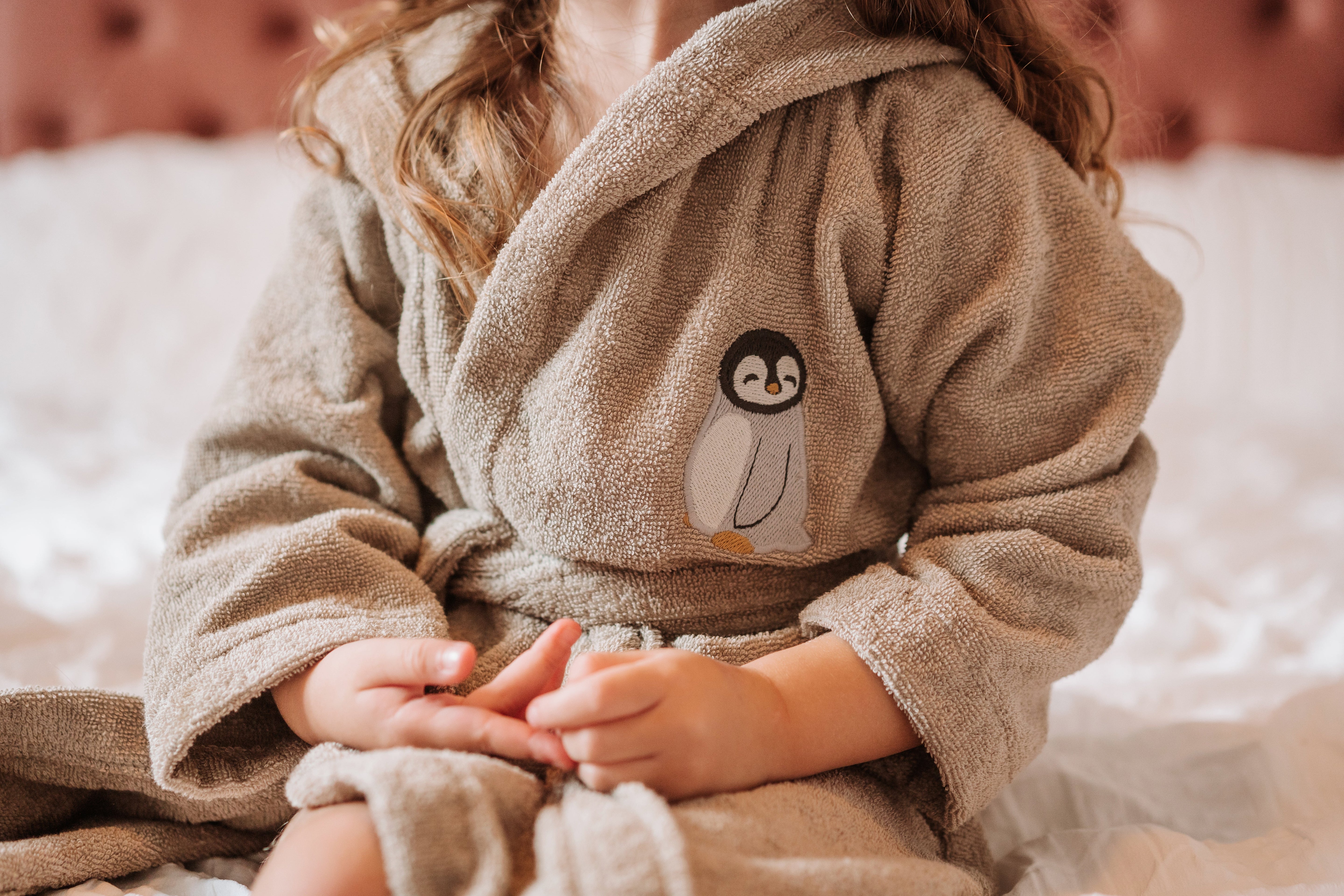 Petu Petu - Badekåbe til børn - 1-2 år - Bomuld - Pingvin