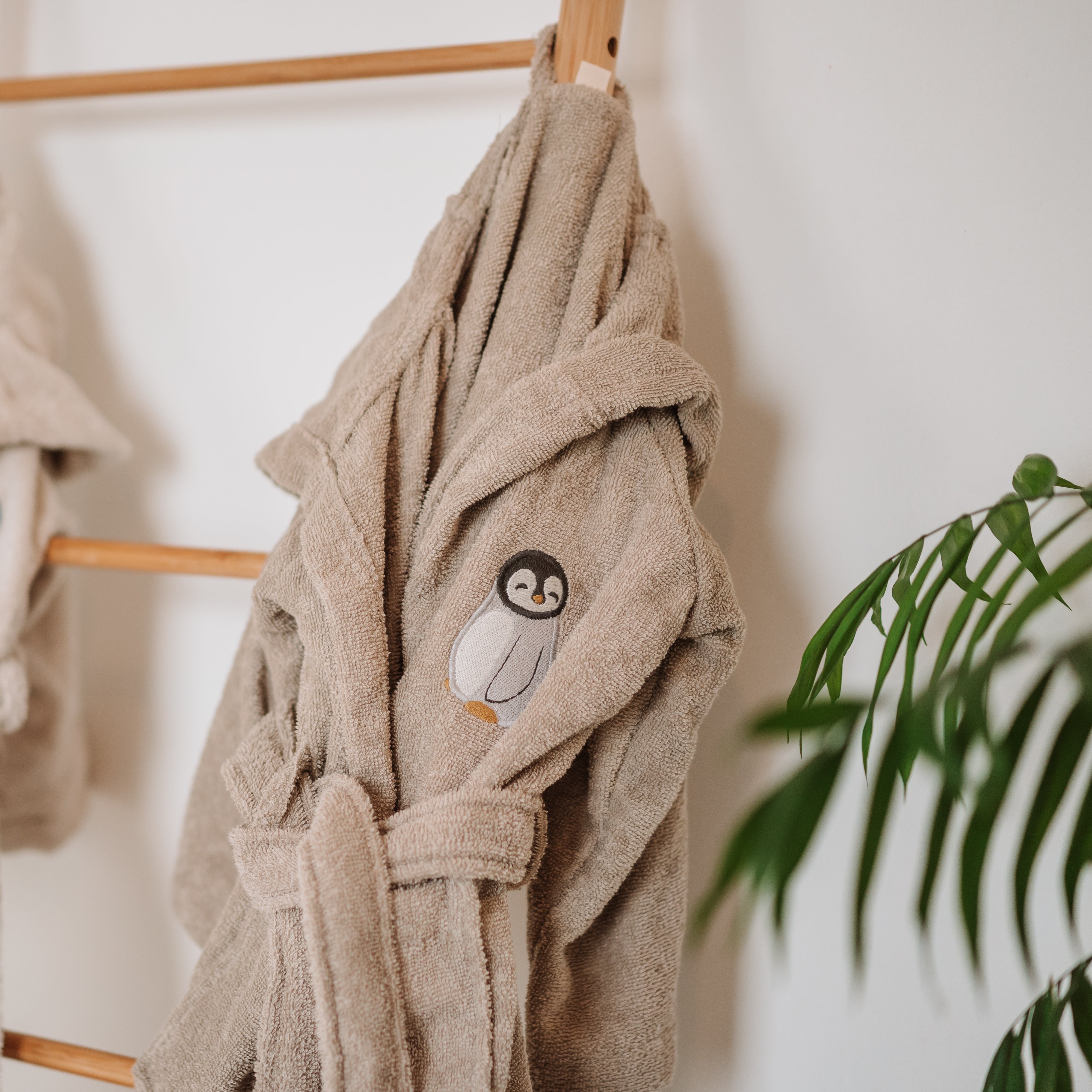 Petu Petu - Badekåbe til børn - 7-8 år - Bomuld - Pingvin