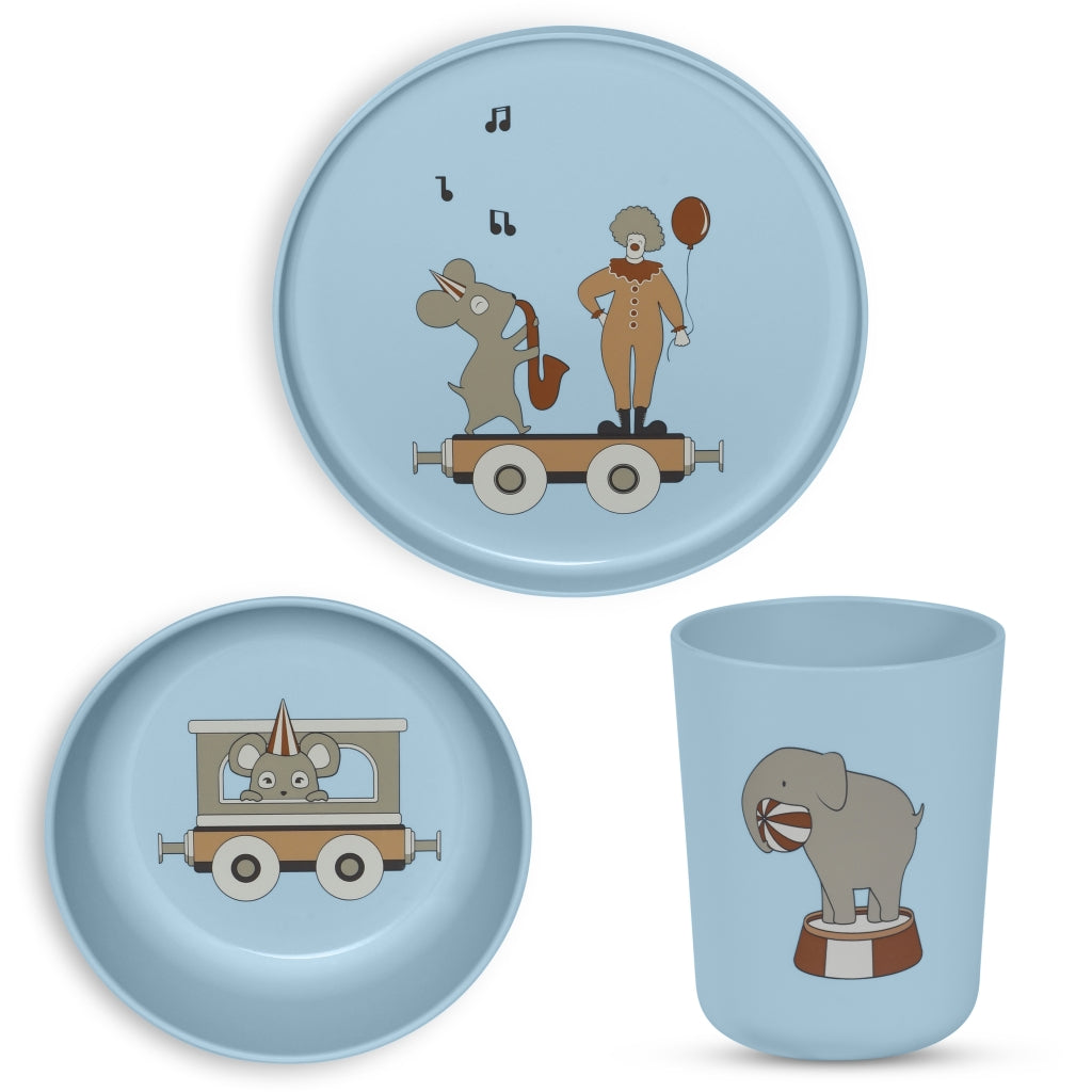 nuuroo - Spisesæt i PLA - 3-pak - 100% bioplast - Dusty blue