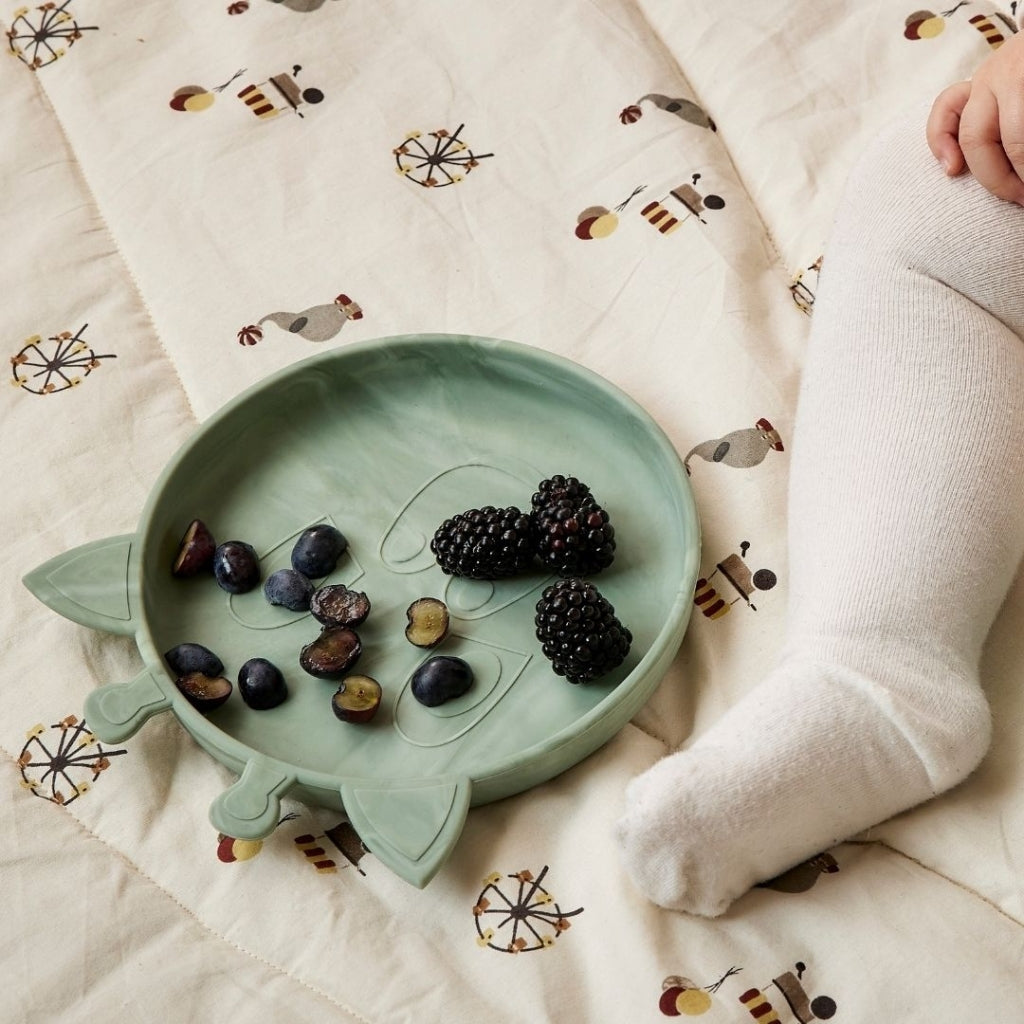 nuuroo - Silikone tallerken - 2-pak - 100% LFGB silikone - Green light mix