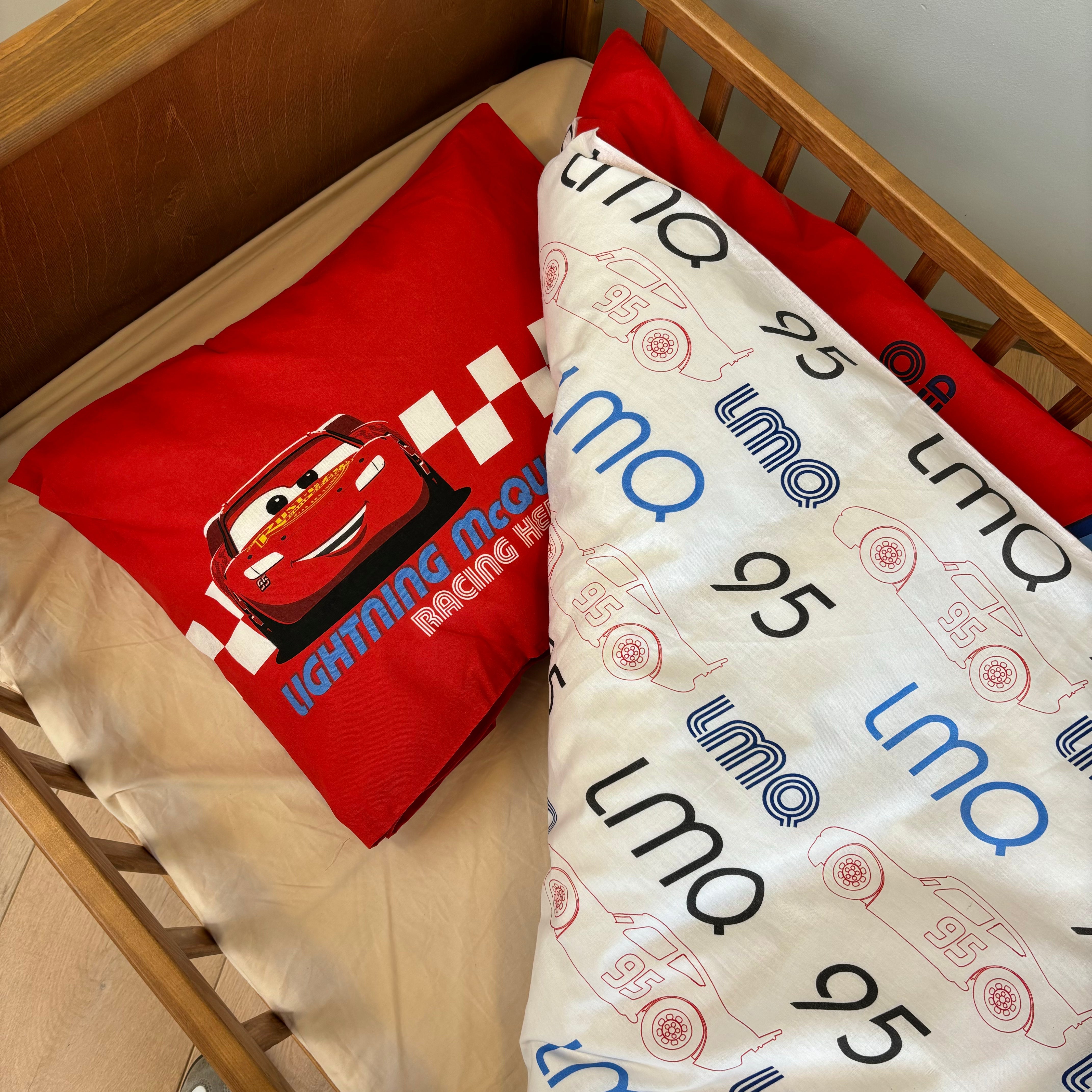 B - Senior sengetøj - Cars - 140x200 cm - 100% Bomuld