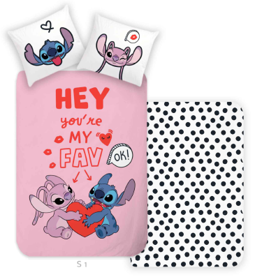 B - Junior sengetøj - 100x140 cm - 100% bomuld - Lilo