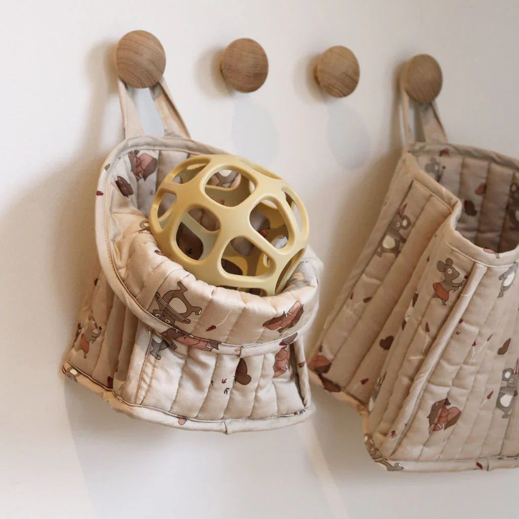 nuuroo - Quiltet opbevaringskurv - 2-pak - Økologisk bomuld - Unicorn