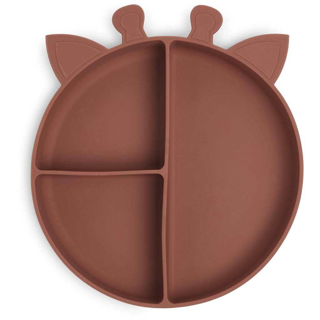 nuuroo - Ruminddelt silikone tallerken - 100% LFGB silikone - Mahogany