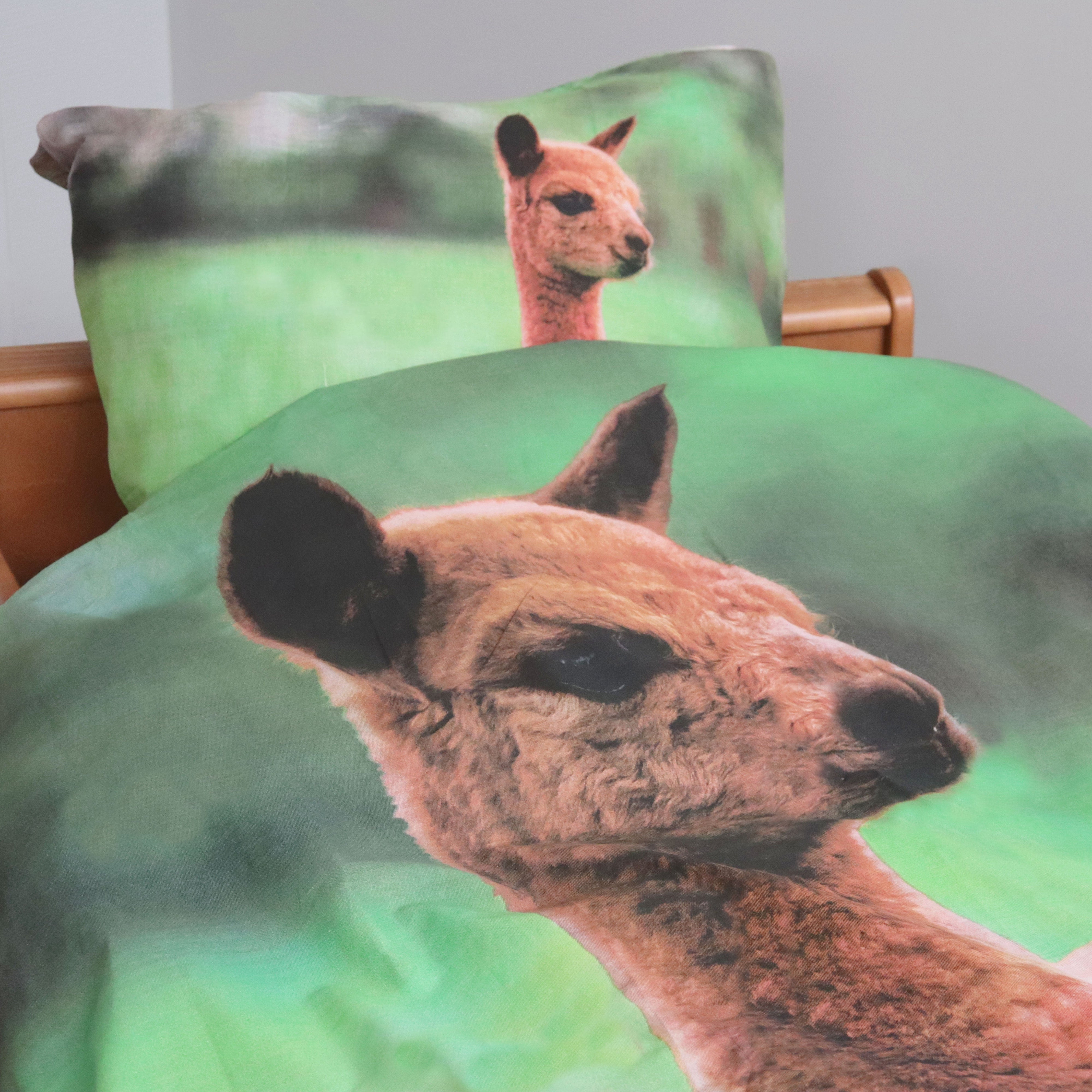 B - Junior sengetøj - 100% bomuld - 100x140 - Alpaca