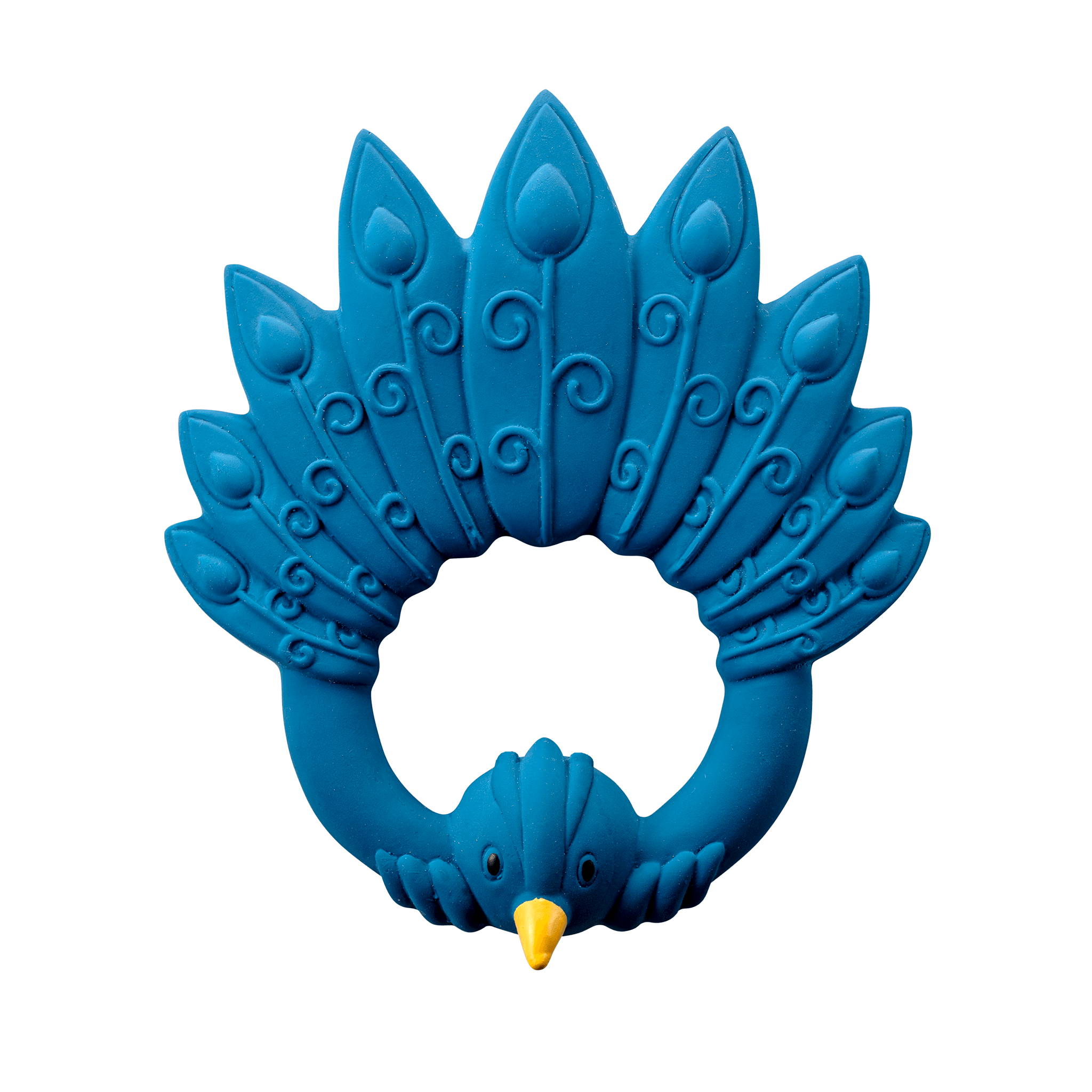 Natruba - Bidering til babys gummer - Naturgummi - Blå påfugl