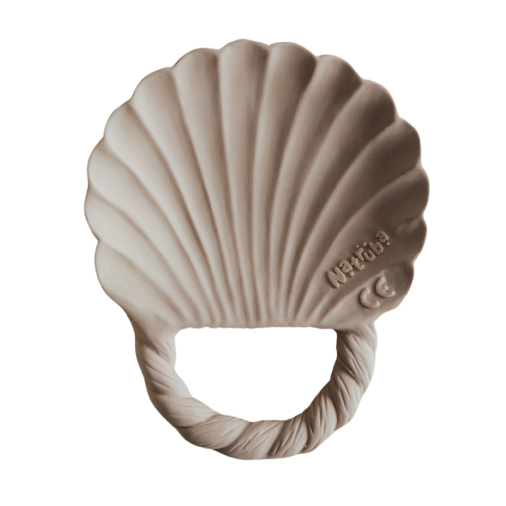 Natruba - Bidering til babys gummer - Naturgummi - Brun musling