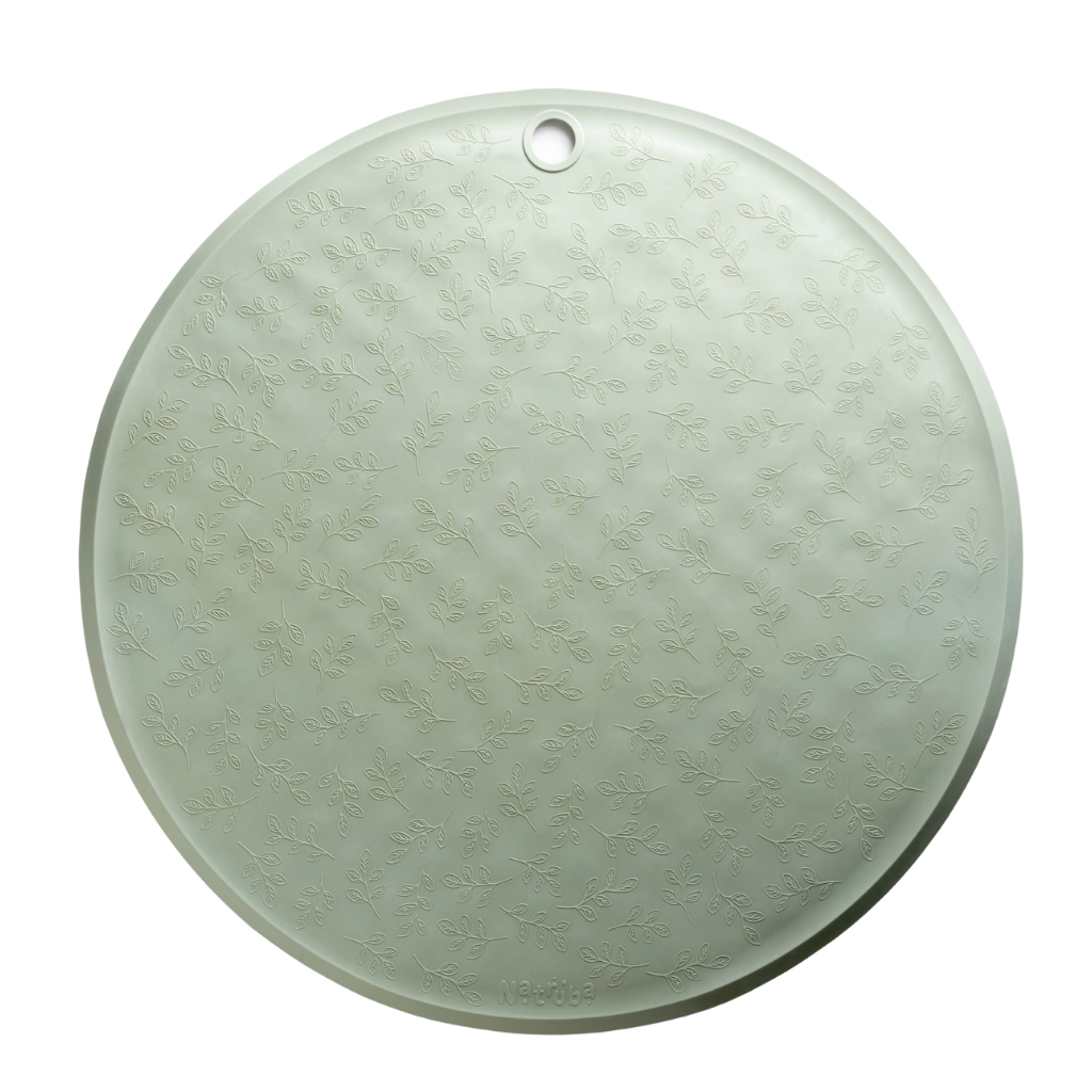 Natruba - Bademåtte med blad mønster - Ø50 cm - Lysegrøn