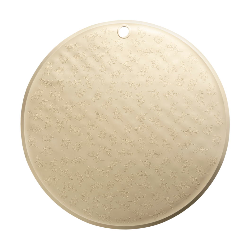 Natruba - Bademåtte med blad mønster - Ø50 cm - Sage