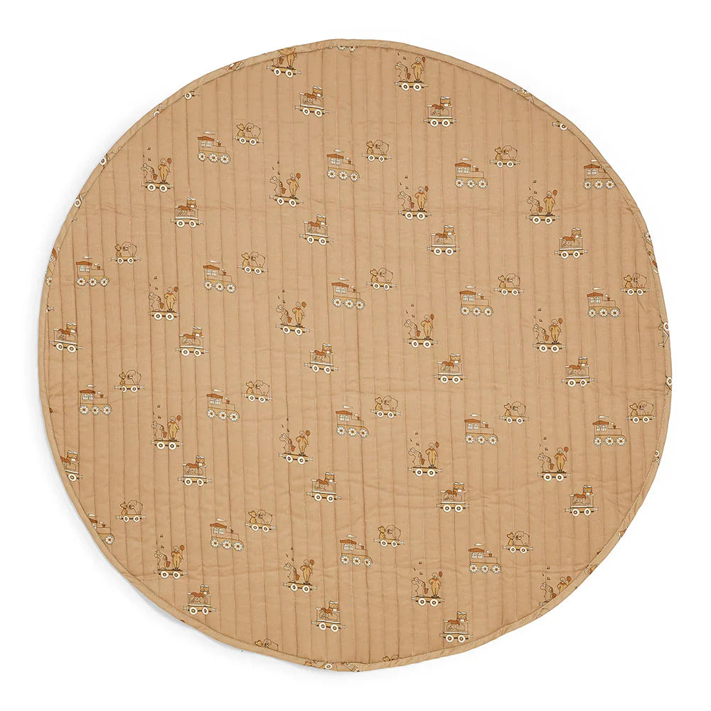 nuuroo - Legetæppe til små børn - Økologisk bomuld - 100 cm - Carnival Train