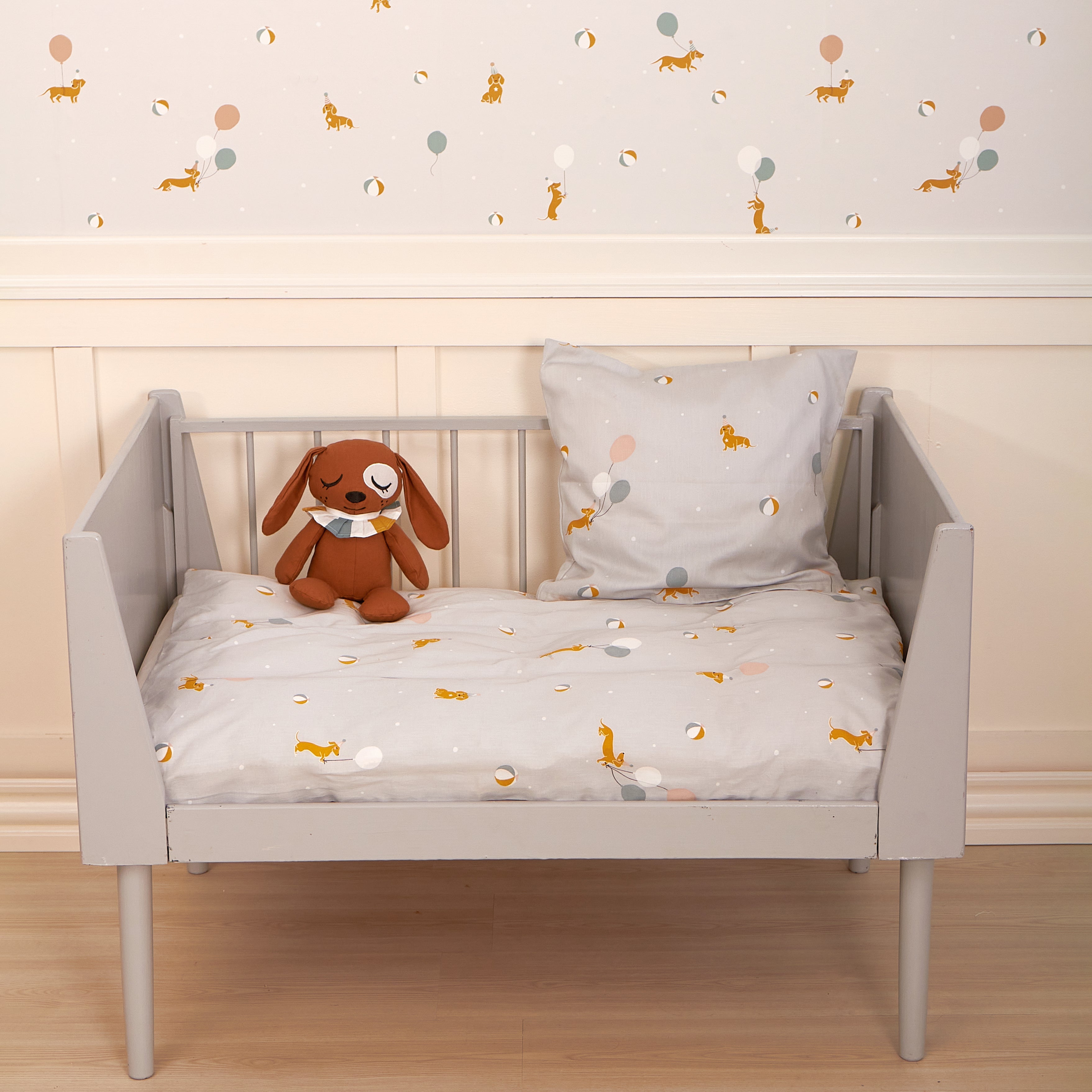 Roommate - Baby sengetøj - 100% økologisk bomuldssatin - 70x100 40x45 cm - Magic Dog