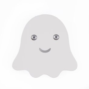 Roommate - Knage til børn - Tøjknage med spøgelse - 9,5x8,5 cm - Hvid