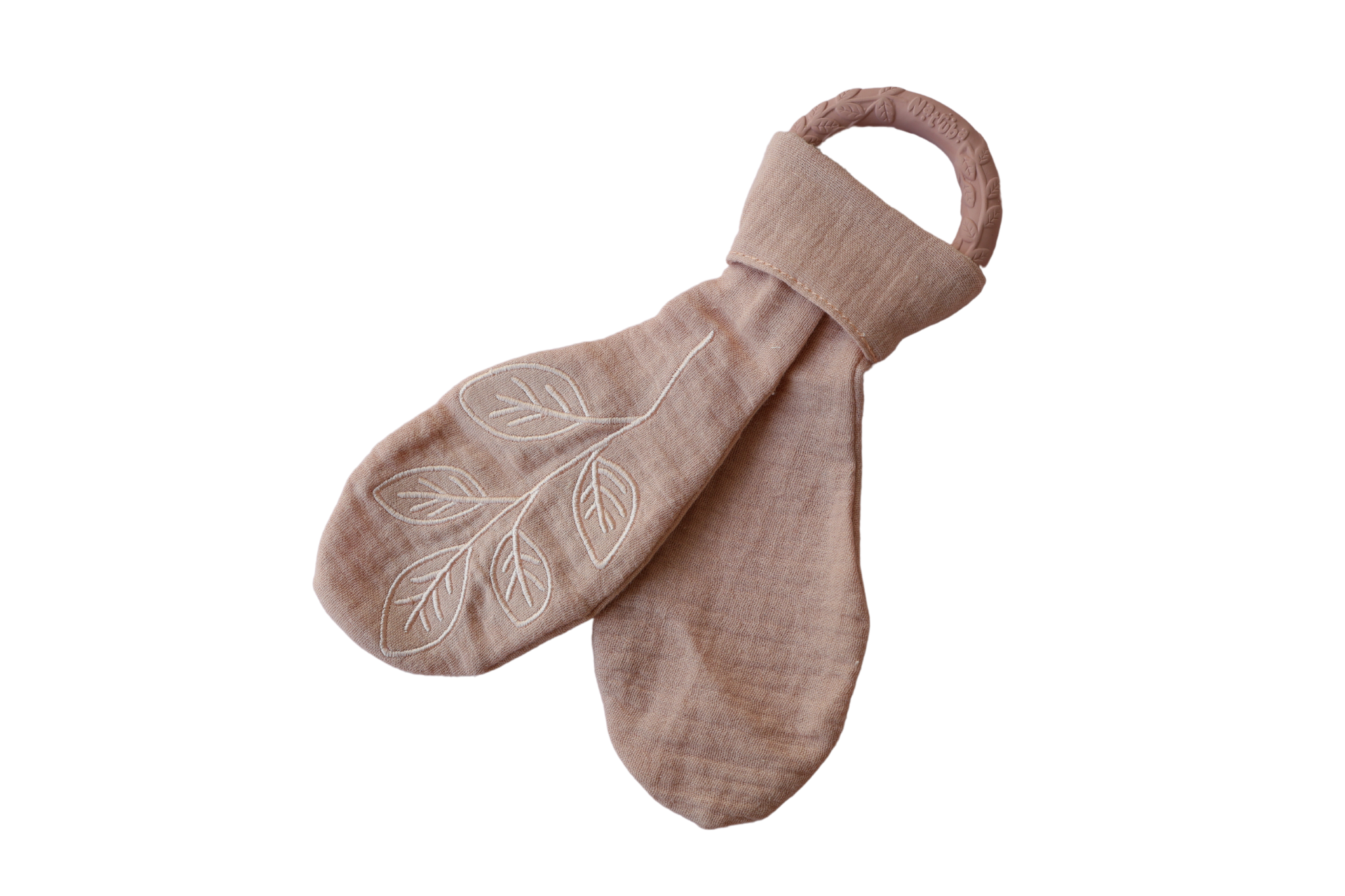 Natruba - 3-i-1 aktivitetslegetøj - Økologisk bomuld og naturgummi - Rose