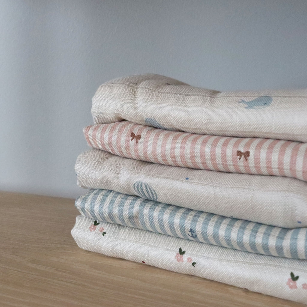 nuuroo - Stofbleer - 2-pak - 100% økologisk bambus - 60x60 cm - Stripe Bow