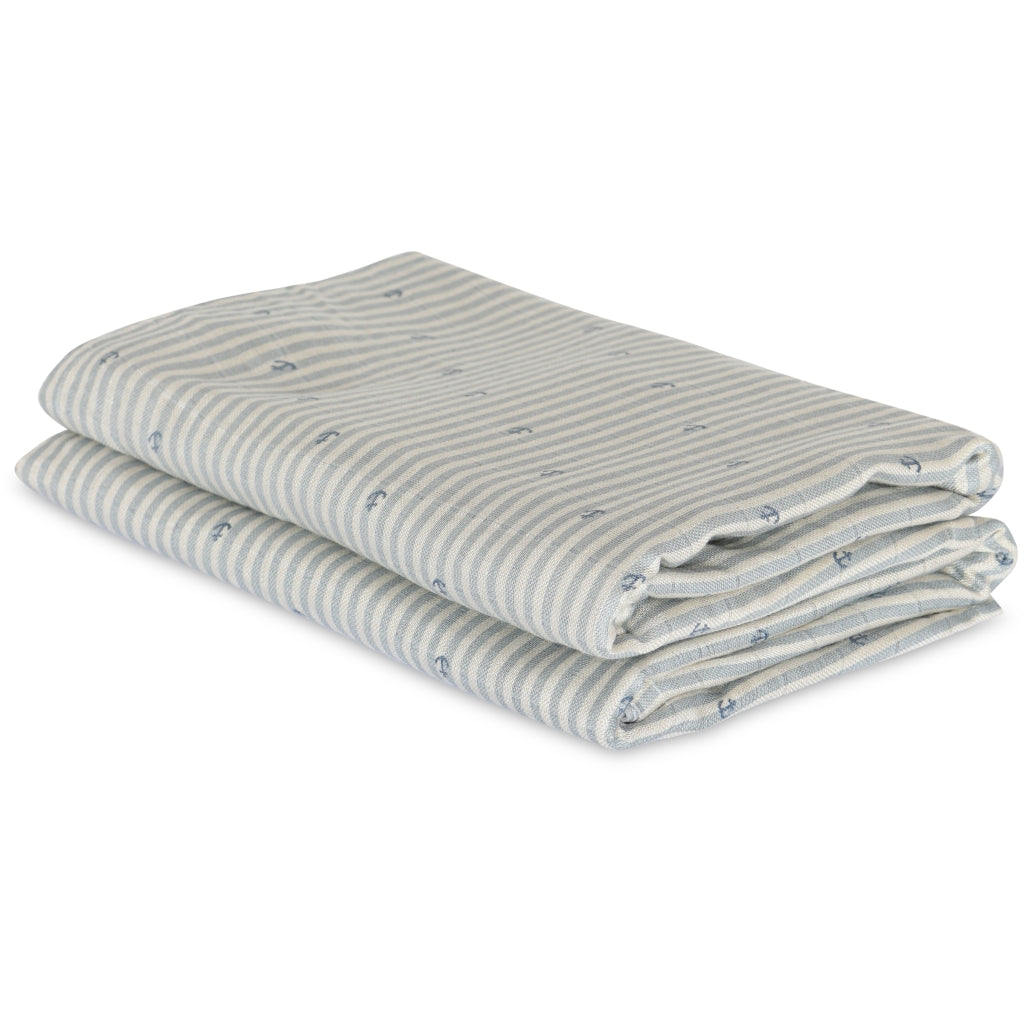 nuuroo - Stofbleer - 2-pak - 100% økologisk bambus - 60x60 cm - Stripe Anchor