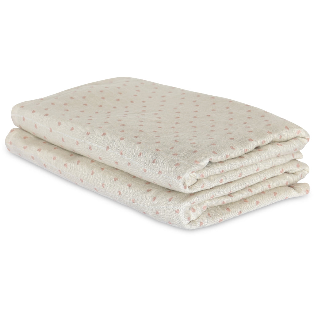 nuuroo - Stofbleer - 2-pak - 100% økologisk bambus - 60x60 cm - Hearts