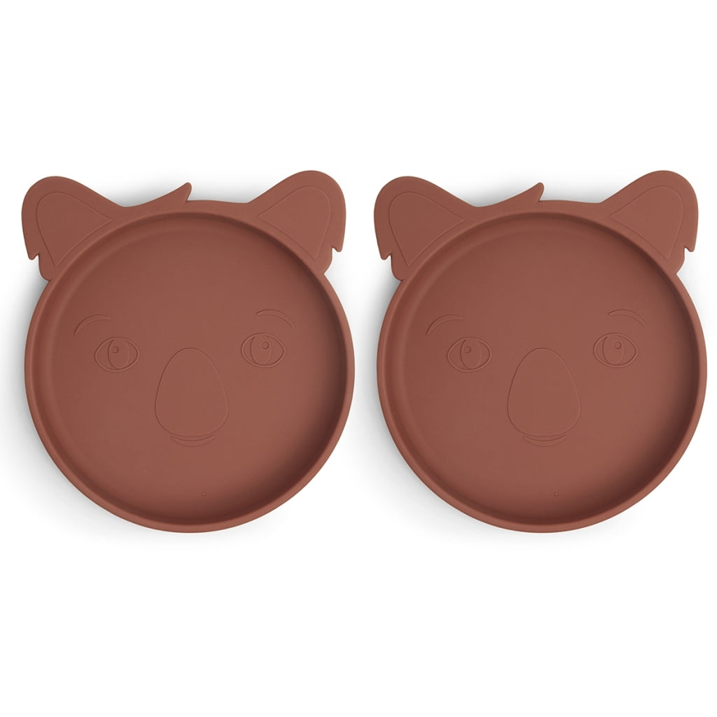 nuuroo - Silikone tallerken - 2-pak - 100% LFGB silikone - Mahogany