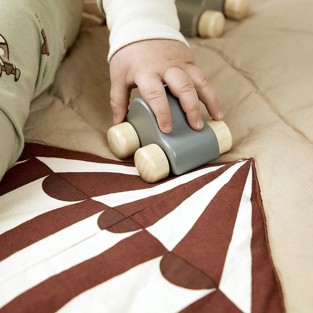 nuuroo - Træbiler i bøgetræ - 2-pak - Blå/grå