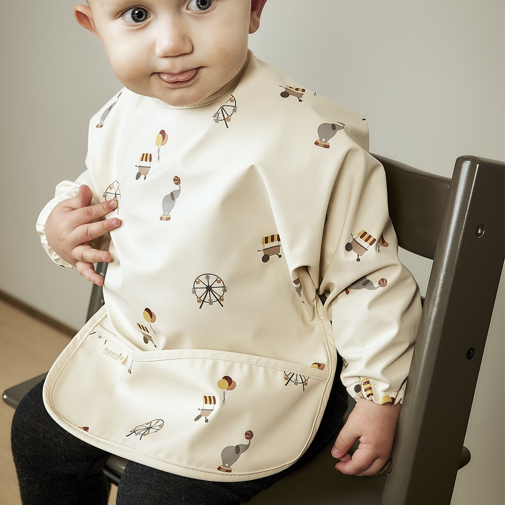 nuuroo - Spiseforklæde - Hagesmæk med ærmer - Cream Circus