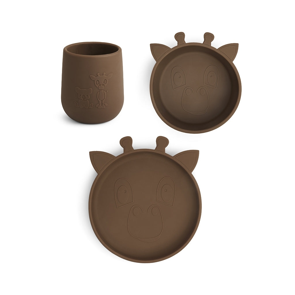nuuroo - Silikone spisesæt - 3-pak - 100% LFGB silikone - Acorn
