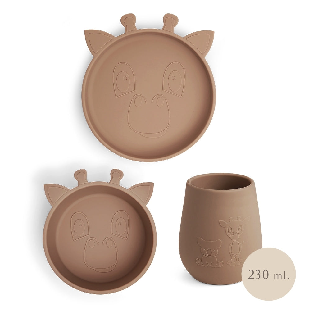 nuuroo - Silikone spisesæt - 3-pak - 100% LFGB silikone - Chocolate malt