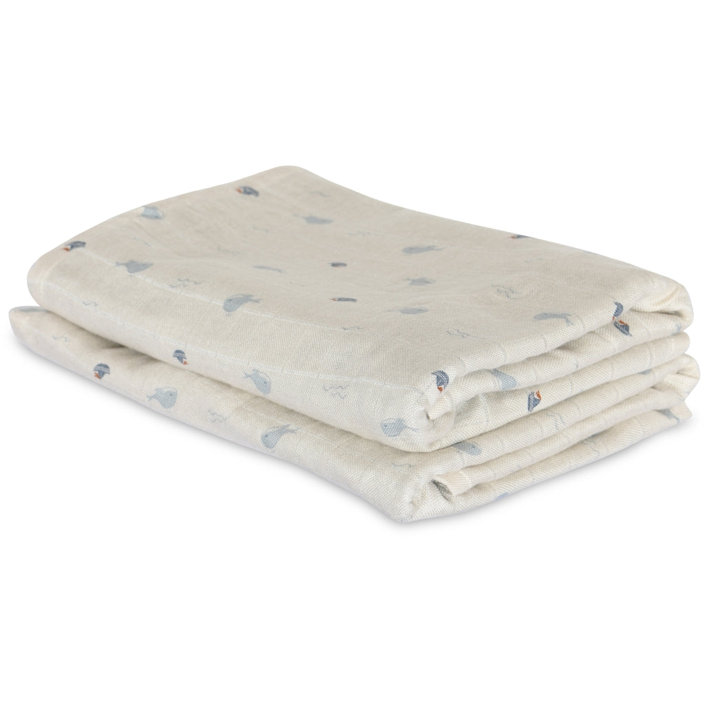 nuuroo - Stofbleer - 2-pak - 100% økologisk bambus - 60x60 cm - Ocean