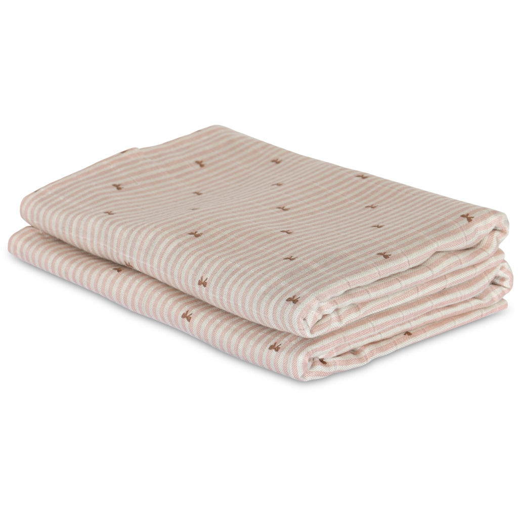 nuuroo - Stofbleer - 2-pak - 100% økologisk bambus - 60x60 cm - Stripe Bow